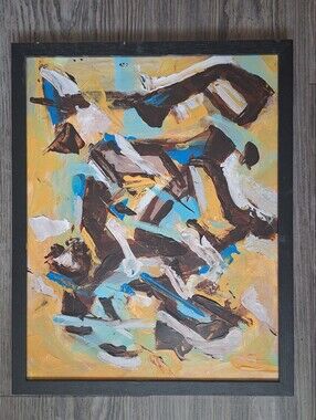 Painting Abstract Textured 11x14 Framed ready to hang